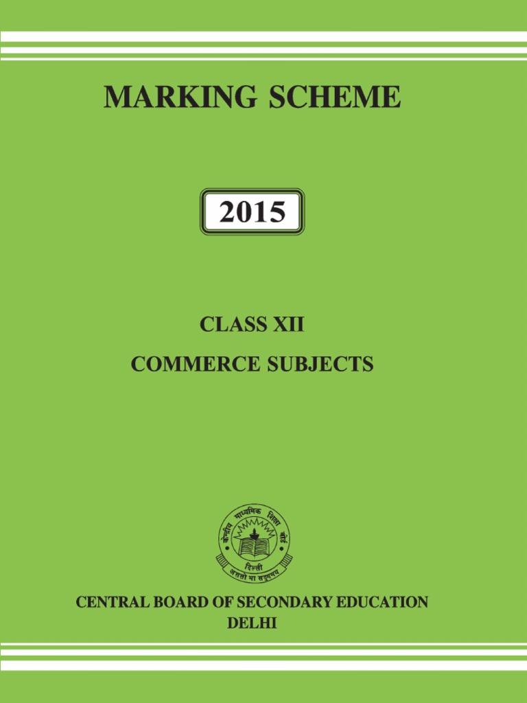 Commerce Book Marking Scheme-2015 | PDF | Stations Of The Cross