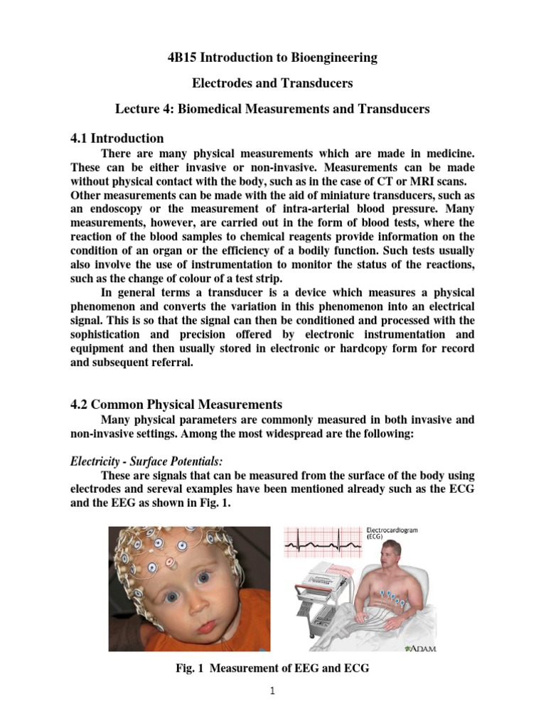 4 Biomedical Measurements and Transducers Full PDF Amplifier