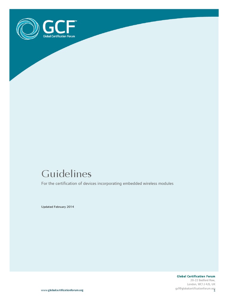 Certification Guidelines for Wireless Devices | PDF | 3 Gpp | Certification