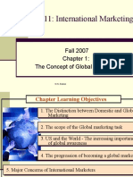 IB 311: International Marketing: Fall 2007 The Concept of Global Marketing