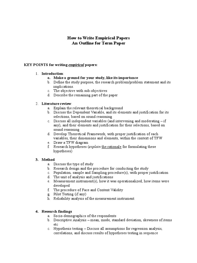 Guide to Writing Empirical Papers | PDF