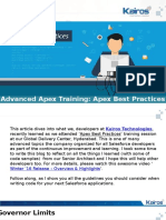 Advanced Apex Training: Apex Best Practices