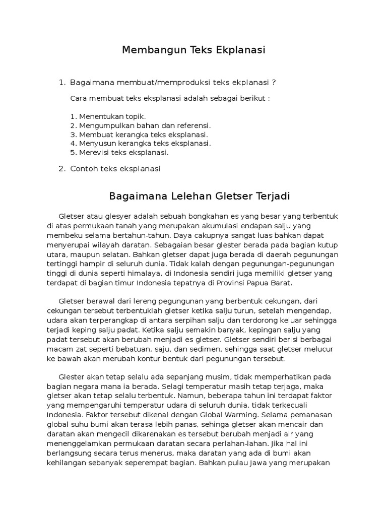 Contoh Teks Eksplanasi Dan Karakteristiknya Mosaicone