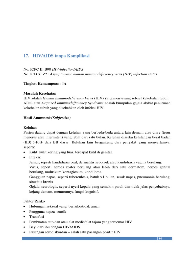 HIV AIDS Tanpa Komplikasi | PDF