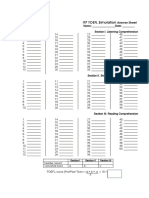 ITP TOEFL - Simulation Answer Sheet
