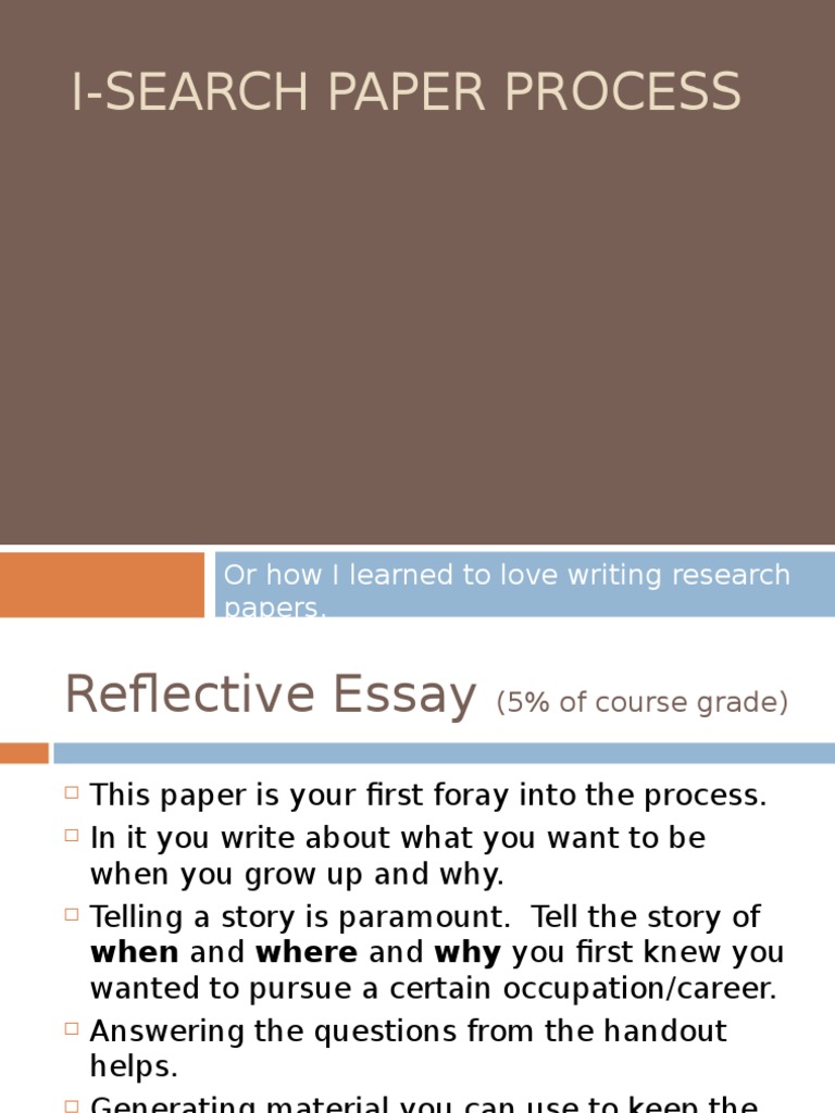 I-Search Paper Writing Guide | PDF | Libraries | Essays