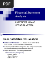 Financial Statement Analysis: Amrendra Kumar Upendra Verma