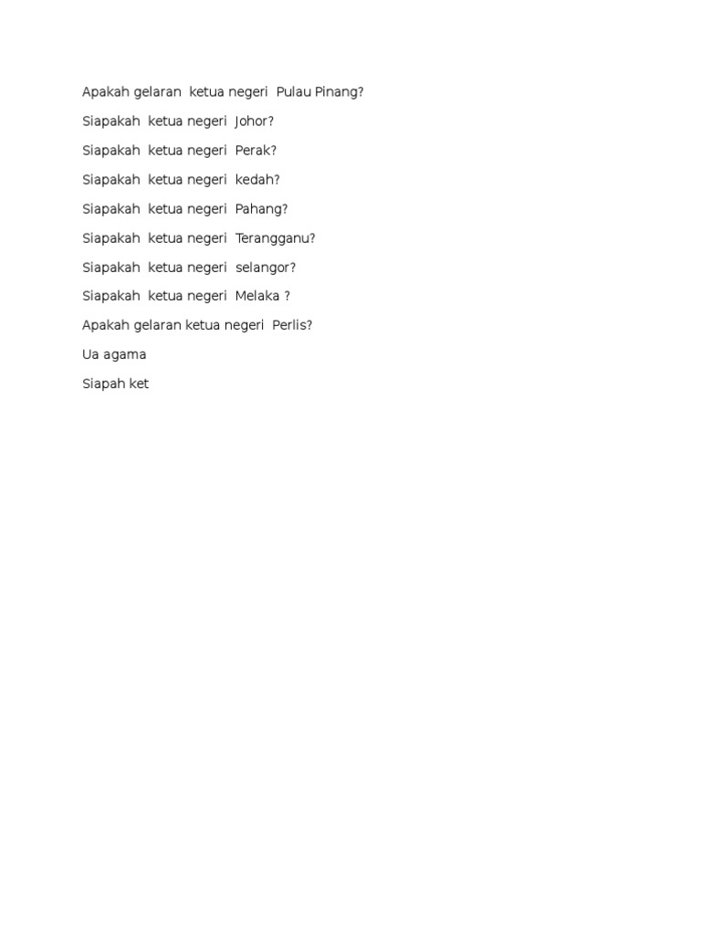 Apakah Gelaran Ketua Negeri Pulau Pinang Pdf