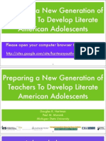 Preparing A New Generation of Teachers To Develop Literate American Adolescents
