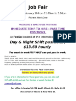 Job Fair: Day & Night Shift Positions / $13.60 Hourly