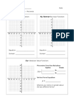 Absolute Value Functions - Piecewise Partner Sheet