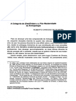 A Categoria Da (Des) Ordem e A Pós Modernidade Na Antropologia