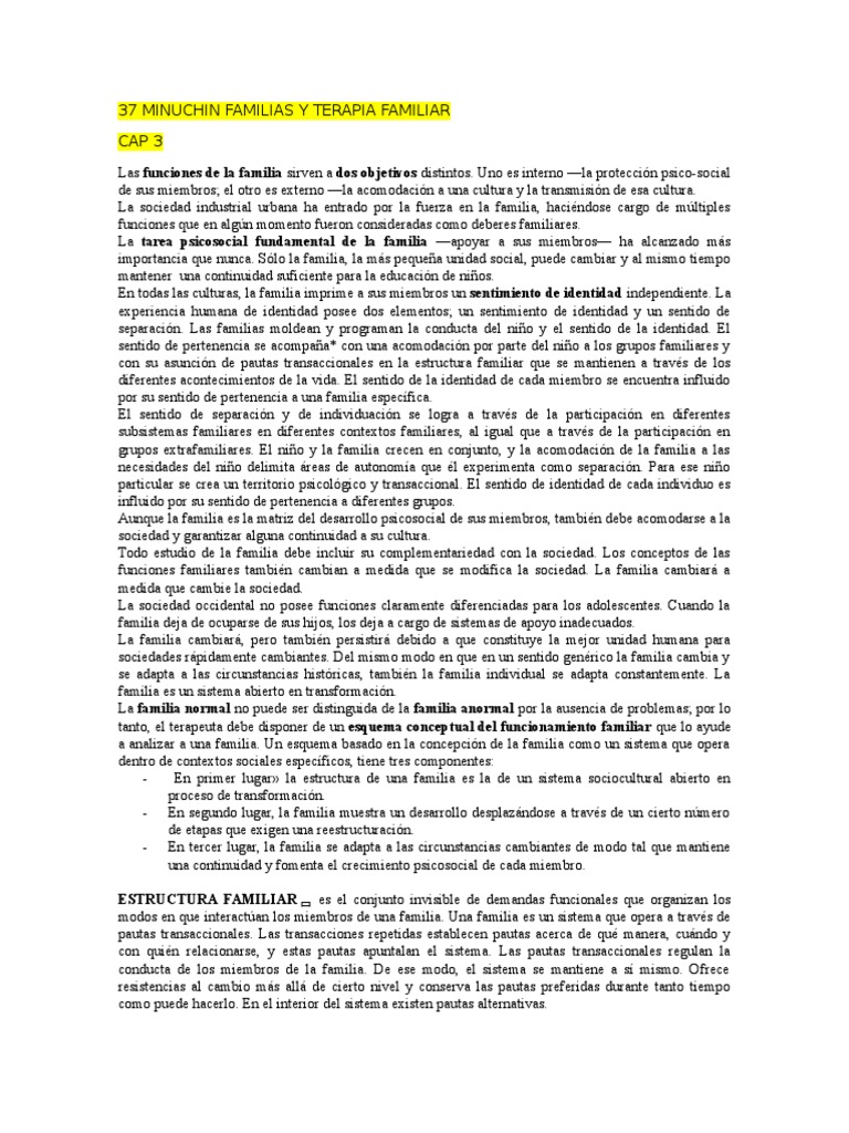 37 Minuchin Familias y Terapia Familiar Familia Sociedad