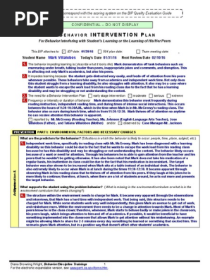 behavior intervention plan