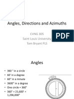 Angles, Directions and Azimuths