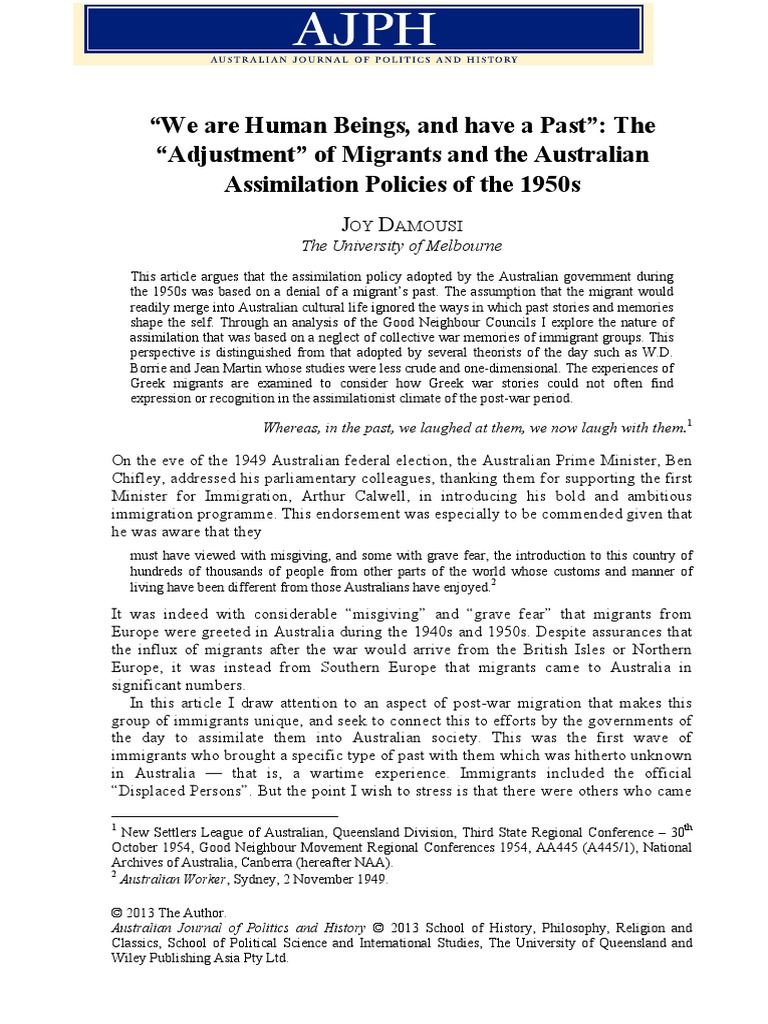 Assimilation policy essay image