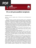 Articulo El Yo Del Psicoanalisis Incipiente