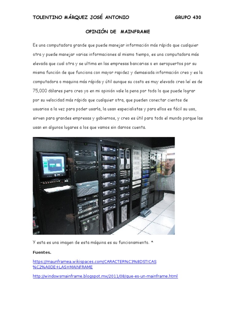 Mainframes: Potencia y Velocidad | PDF