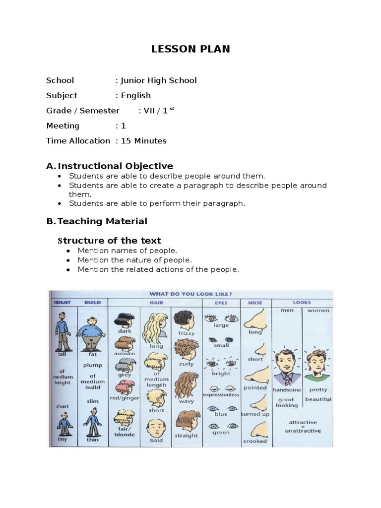 Lesson Plan: A.Instructional Objective | PDF | Language Arts ...