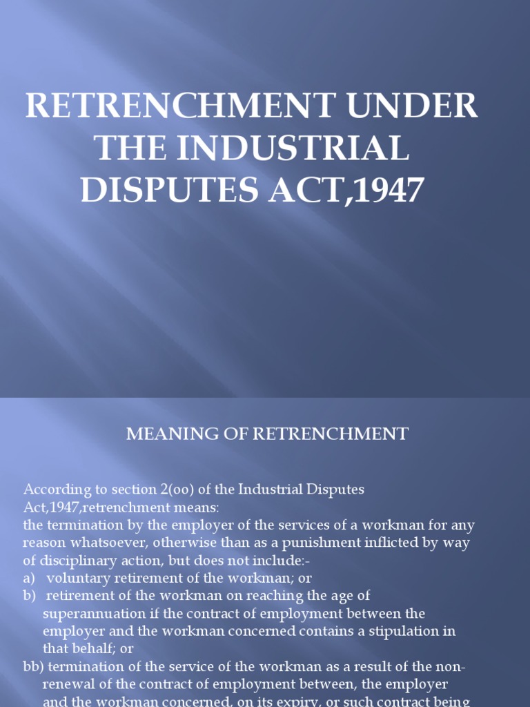 retrenchment definition in hrm