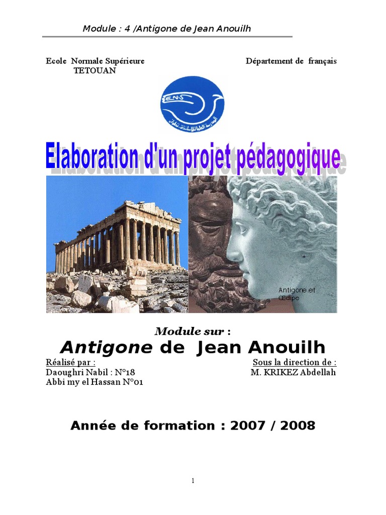 Module Didactique : Antigone Anouilh | PDF | Poésie | Clause