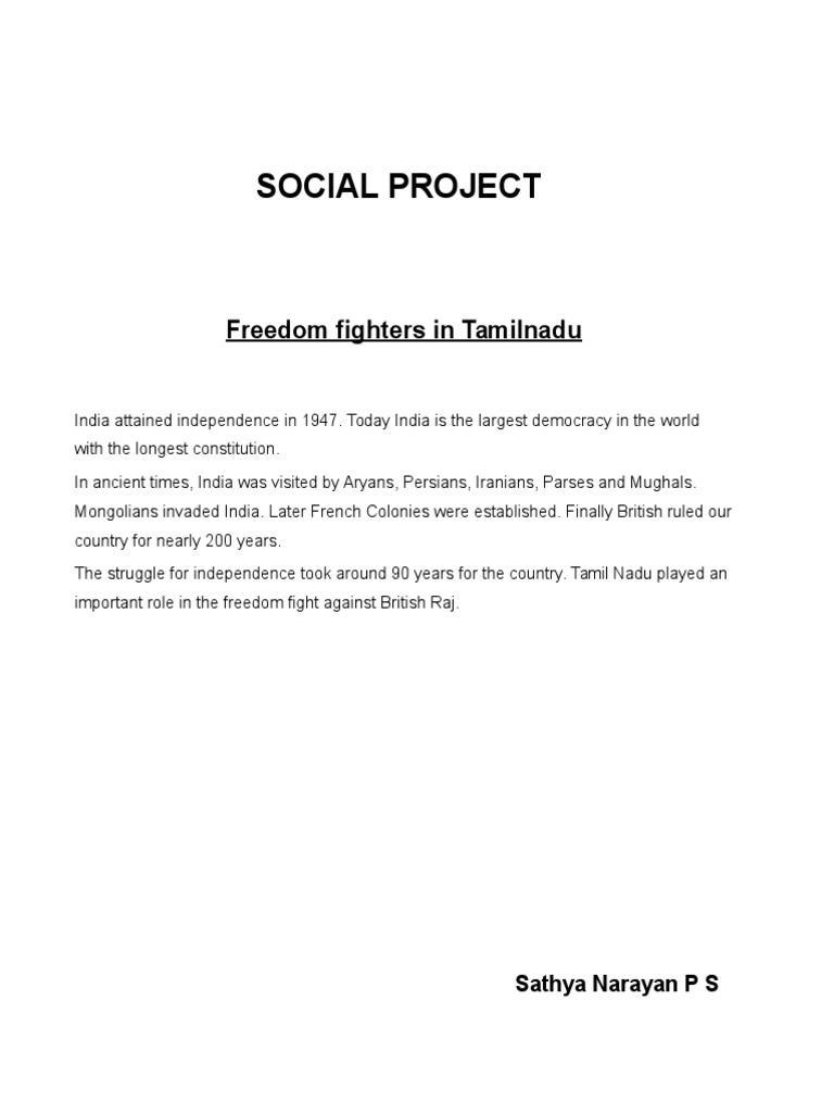 Tamil Nadu's Brave Freedom Fighters | PDF | Indian Independence Movement