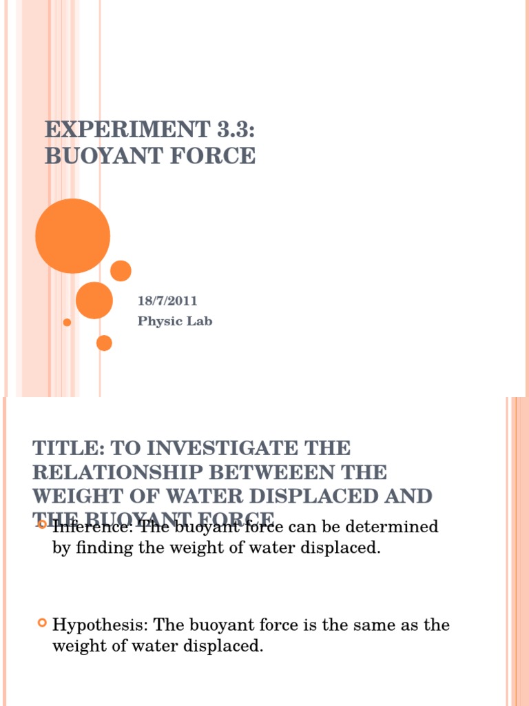 Experiment Buoyant Force