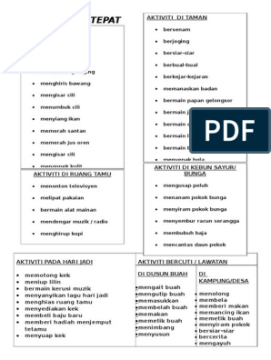 Kata kerja senarai Penerangan kata