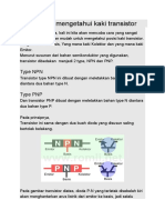 Cara mengenali kaki transistor dalam