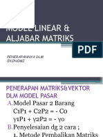 Model Linear & Aljabar Matriks