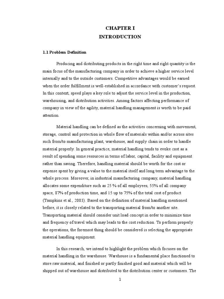 Thesis Chapter 1 | Warehouse | Technology & Engineering