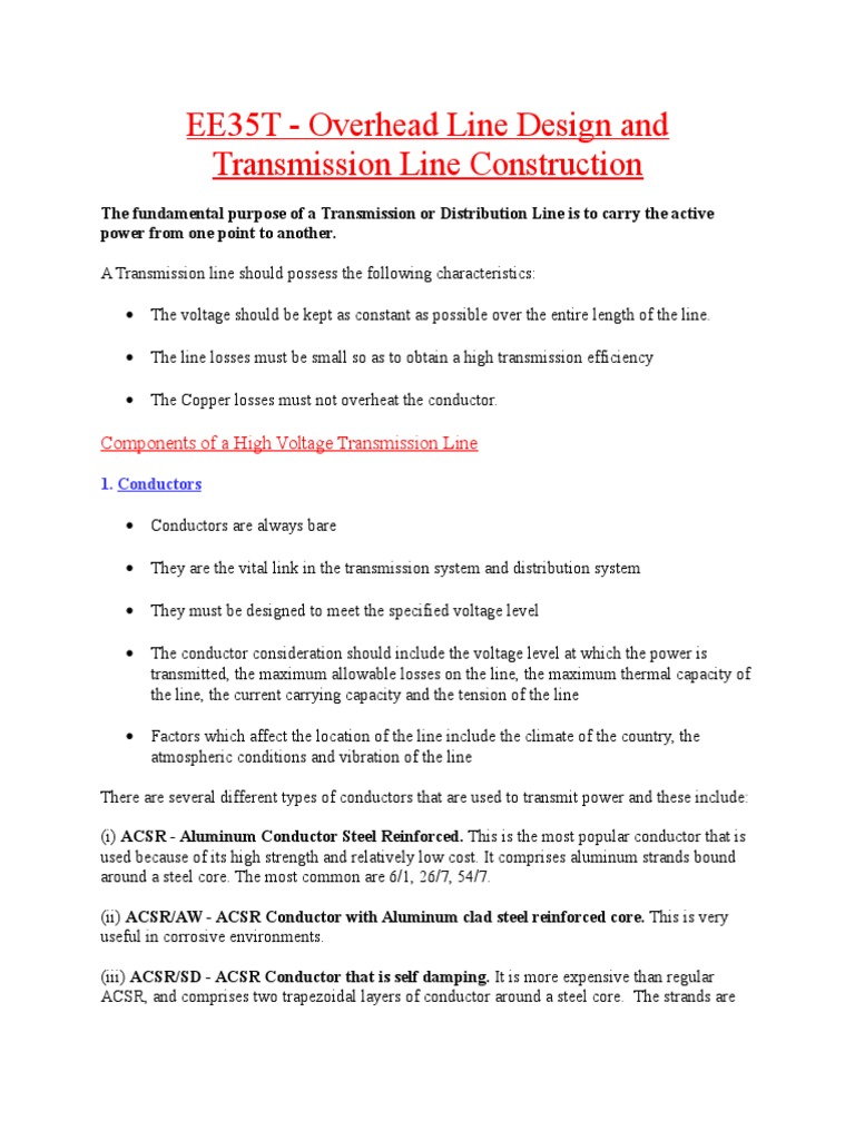 Overhead Line Design and Construction Guide | PDF | Electric Power ...