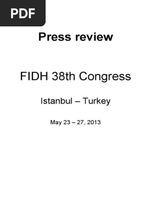 Revue De Presse Congres Fidh 2013 Istanbul L Internet Informatique Et Technologies De L Information