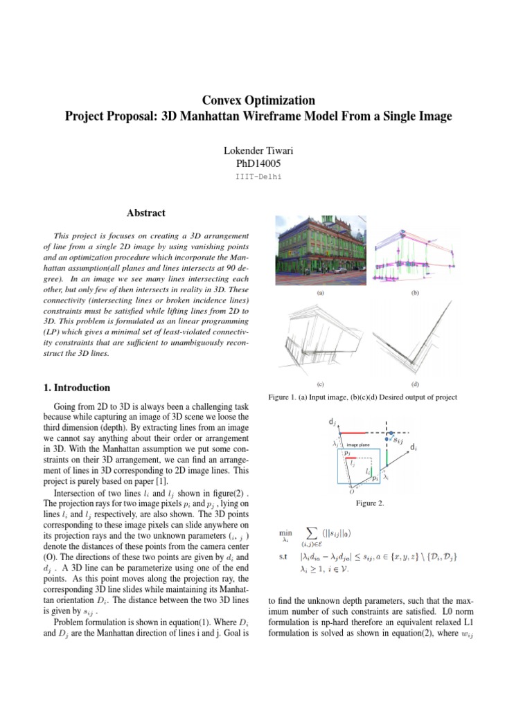 Convex Optimization Project Proposal: 3D Manhattan Wireframe Model From ...