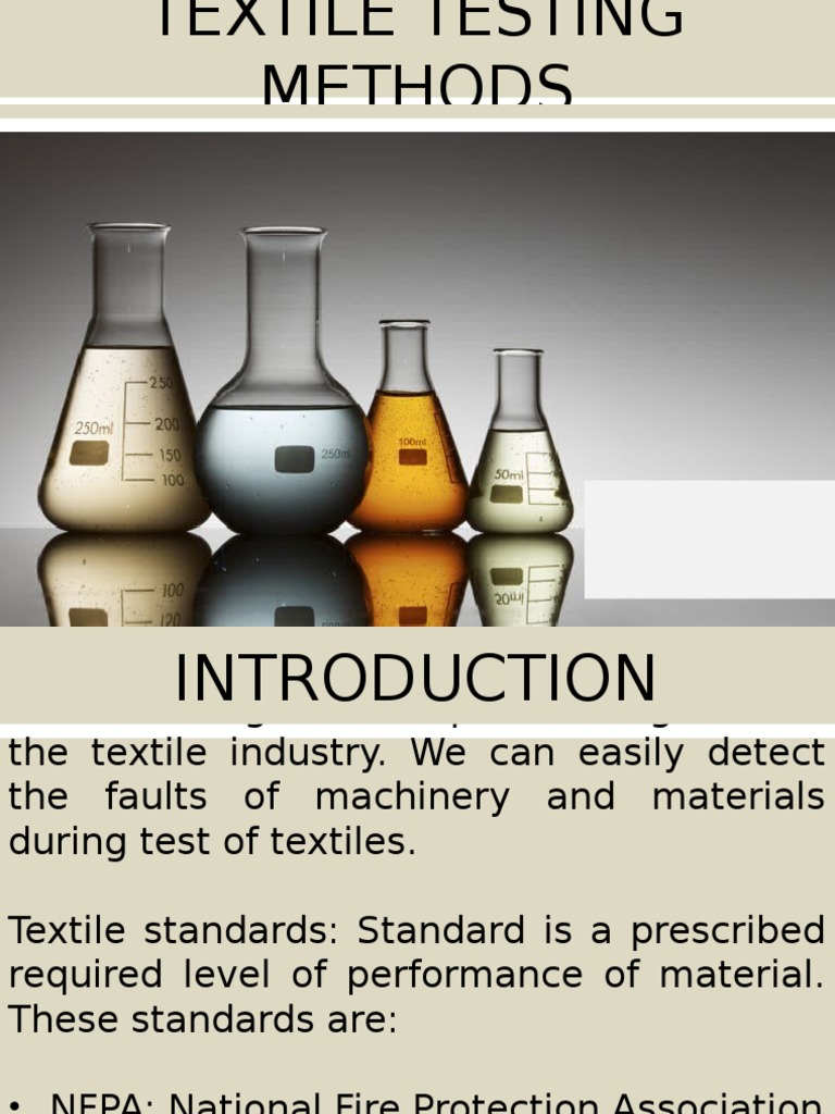 Textile Testing Methods PDF Textiles Yarn