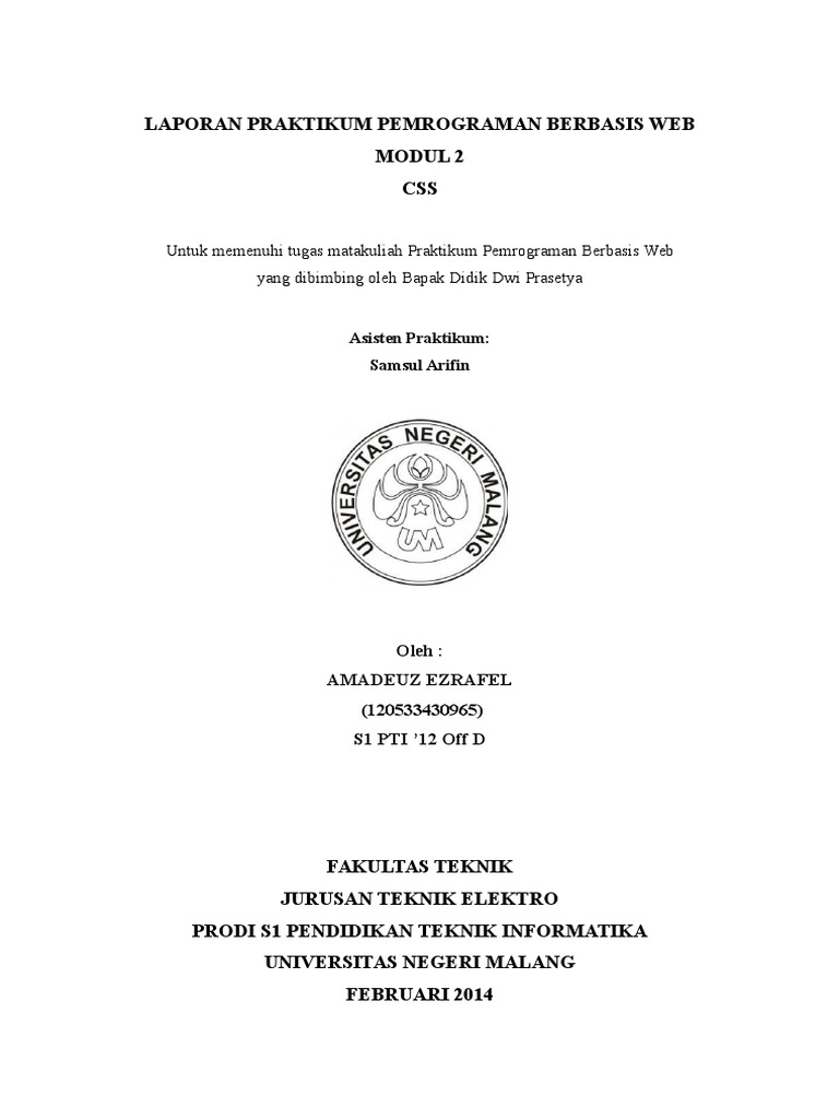 Laporan Praktikum Pemrograman Web Modul 2