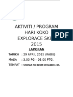 Cover Laporan Hari Koko - Explorace SKBK - 29 April 15