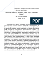 De ce participă evanghelicii la Săptămâna mondială pentru unitatea creștinilor? Declarații formale și informale (Ionel Tuțac, Alexandru Mesian)