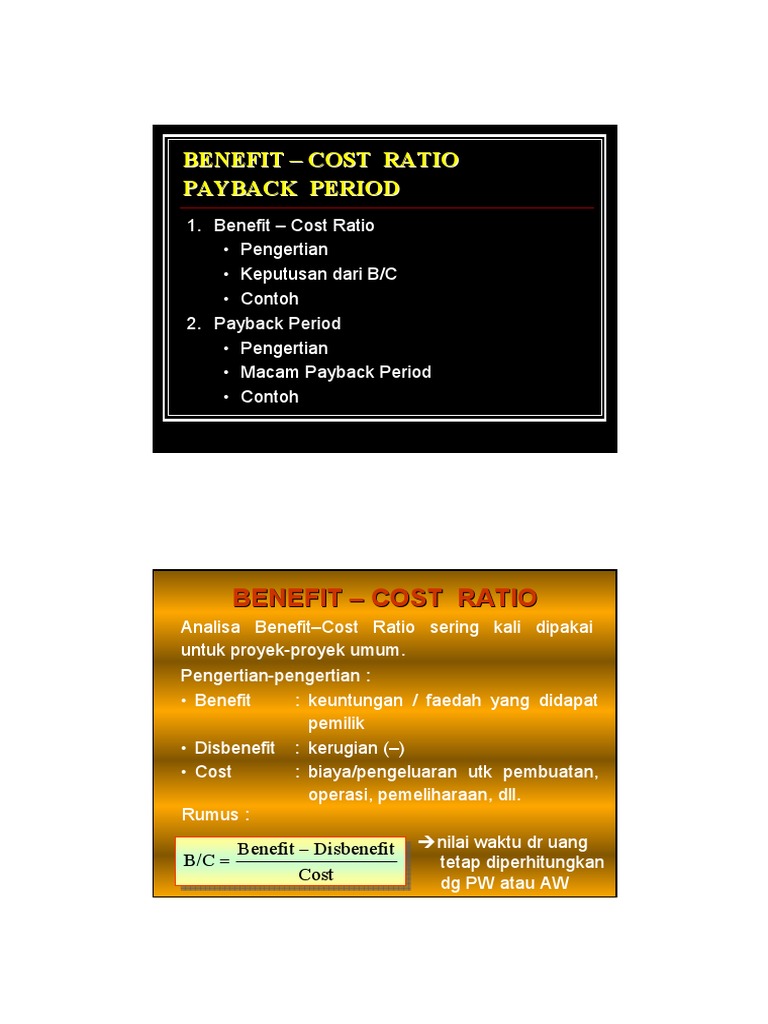 Ekotek8 Benefit Cost Ratio Payback Period