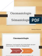Onomasiologie Et Semasiologie