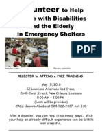 Volunteer: To Help People With Disabilities and The Elderly in Emergency Shelters