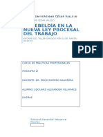 La Rebeldía en La Nueva Ley Procesal Del Trabajo