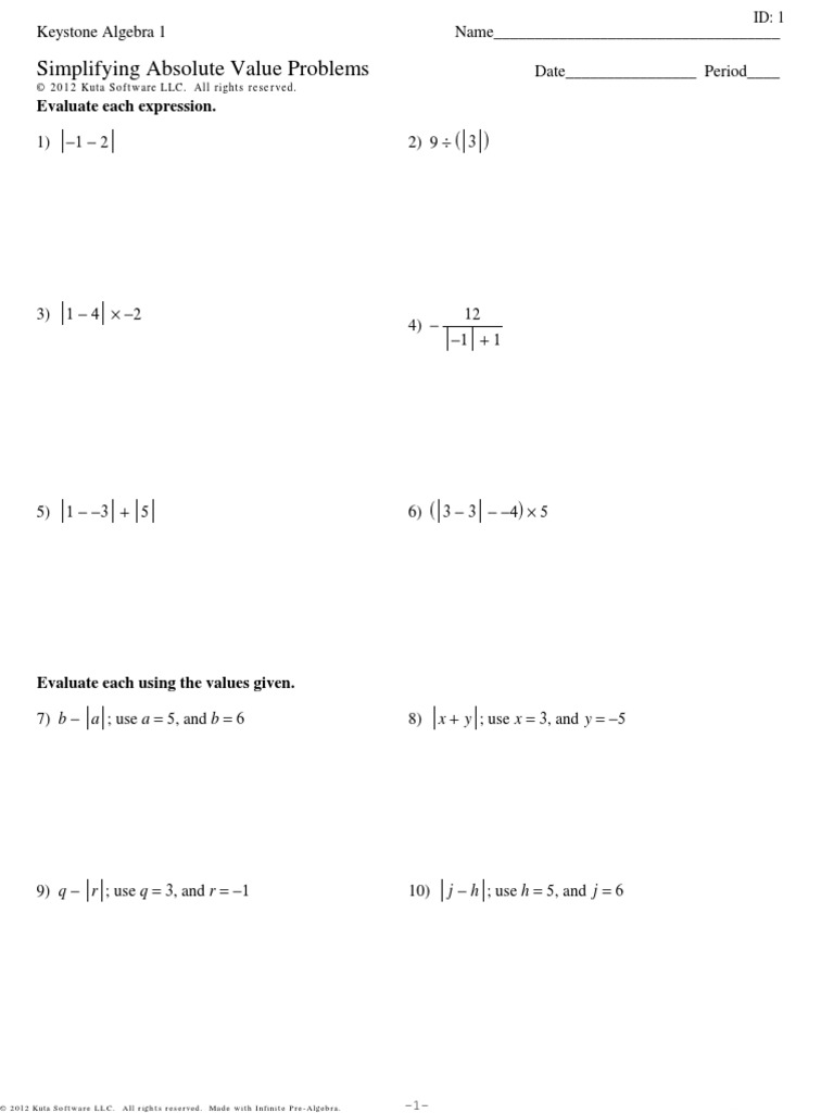 Simplifying Absolute Value Problems | Algebra | Teaching Mathematics
