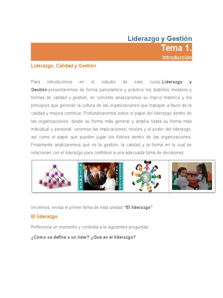 Liderazgo y Gestión: Claves para el Éxito | PDF | Liderazgo | Calidad ...