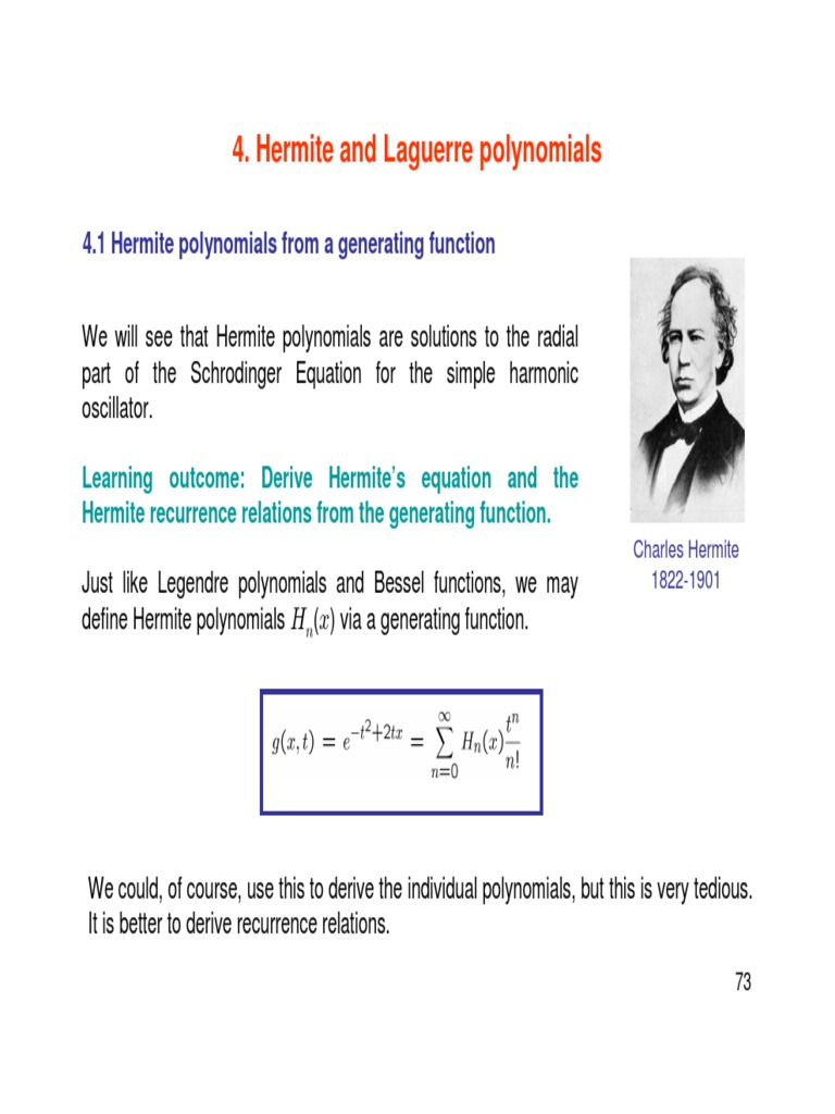 Hermite Polynomials and Their Properties | PDF | Recurrence Relation ...