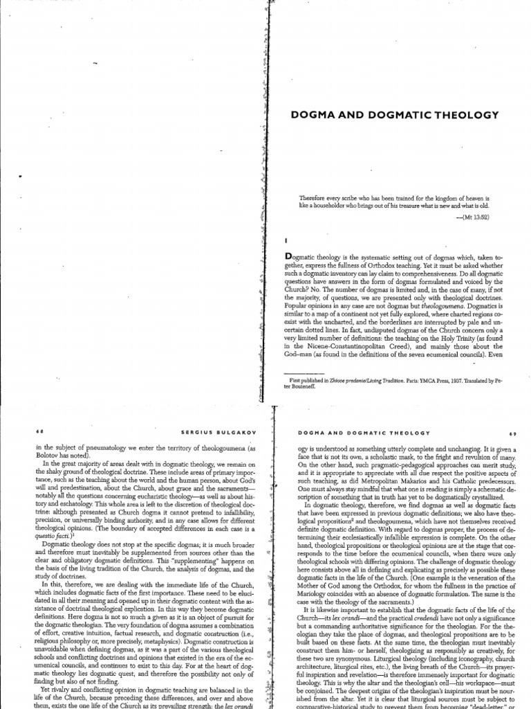 Dogma and Dogmatic Theology PDF
