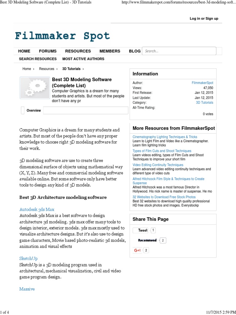 3D MODELS LIST intelligence overview