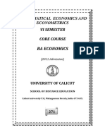 BA Economics Mathematical Economics and Econometry PDF