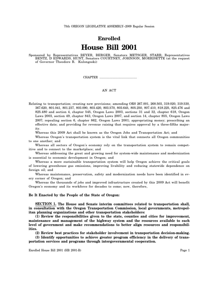 House Bill 2001 Enrolled PDF Highway Vehicles