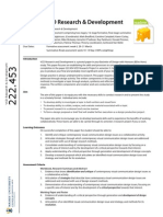 222.453 VCD Research & Development: Workbook, Research Summary and Abstract